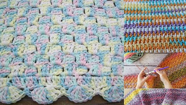 55+ Crochet Baby Blanket Variegated Yarn