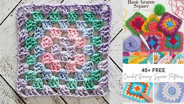 68+ Crochet Granny Square Free Patterns Round Up