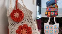 65+ Crochet Granny Square Net Bag