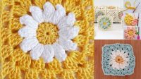 12+ Crochet Granny Square Patterns With Flowers