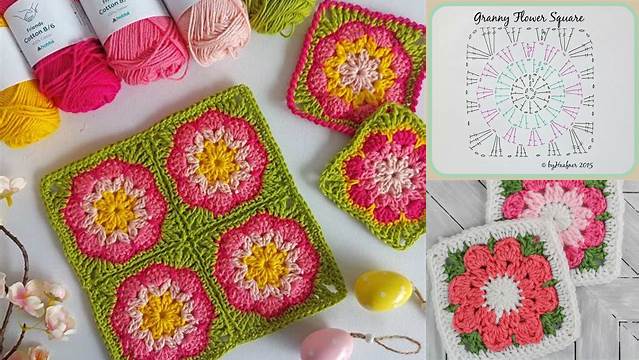 3+ Flower Granny Square Pattern Diagram