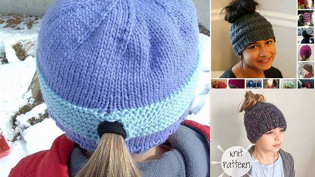 35+ Free Knit Patterns For Child's Ponytail Hat