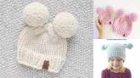 72+ Free Knitting Pattern For Baby Double Pom Pom Hat Straight Needles