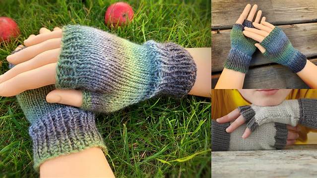 3+ Free Knitting Pattern For Child's Fingerless Gloves On 2 Needles