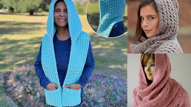 94+ Free Knitting Pattern For Hooded Scarf With Pockets