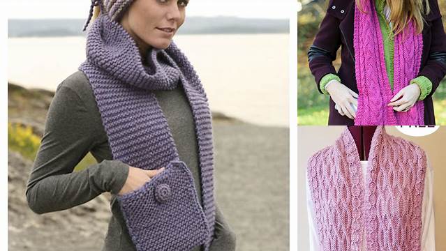 71+ Free Knitting Pattern For Scarf With Pockets