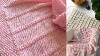 3+ Free Knitting Pattern Reversible Baby Blanket