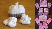 81+ Free Knitting Patterns For Baby Hats Booties And Mittens