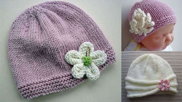 11+ Free Knitting Patterns For Baby Hats With Flowers