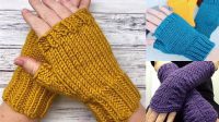 8+ Free Knitting Patterns For Fingerless Gloves On Straight Needles