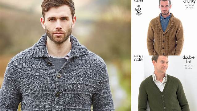 13+ Free Knitting Patterns For Men's Cardigans