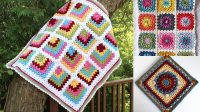 12+ Granny Square Blanket Pattern 3 Colors