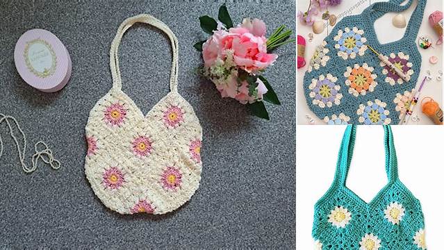 90+ Granny Square Flower Pattern Bag