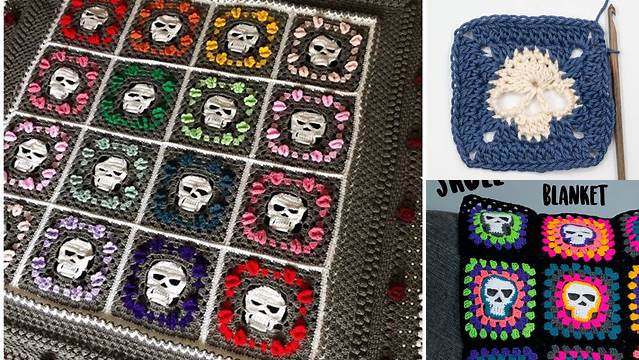 17+ Granny Square Pattern Skull