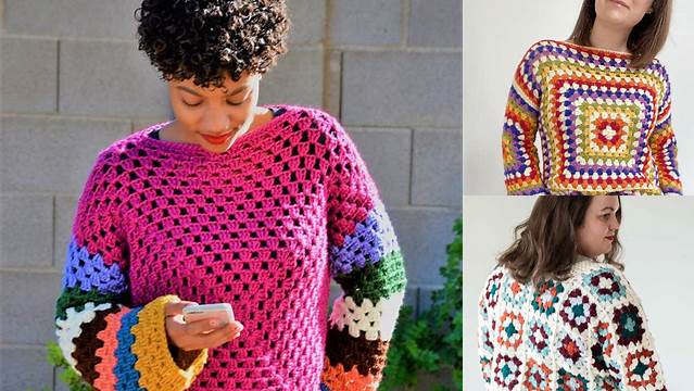 60+ Granny Square Pullover Pattern