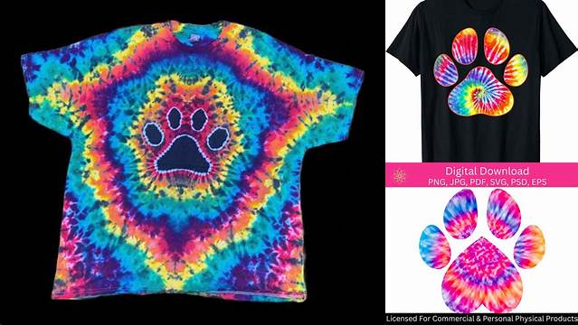 80+ Paw Print Tie Dye Pattern