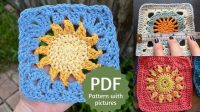 60+ Sun Granny Square Pattern Free