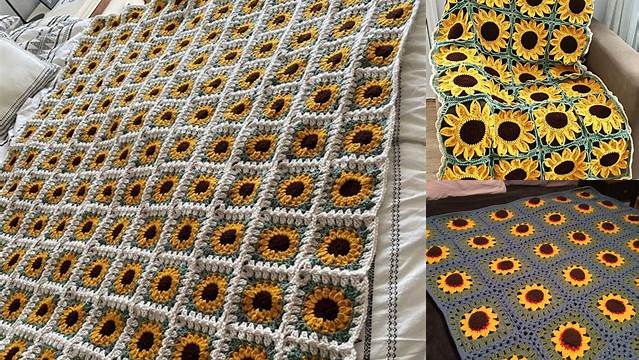 33+ Sunflower Granny Square Pattern Blanket