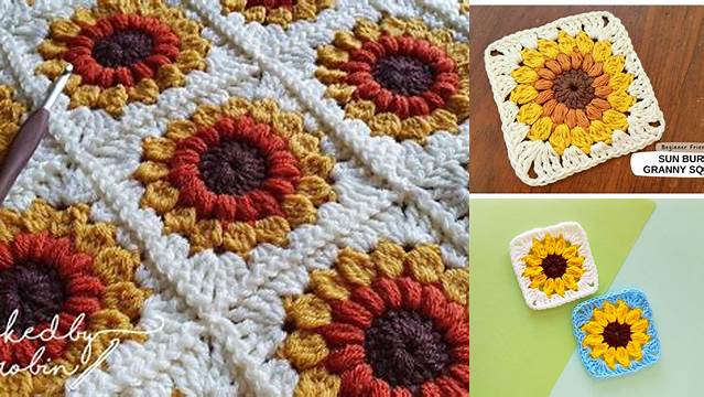 7+ Sunflower Granny Square Pattern Free Youtube