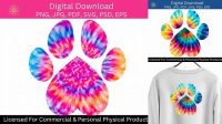 61+ Tie Dye Paw Print Pattern