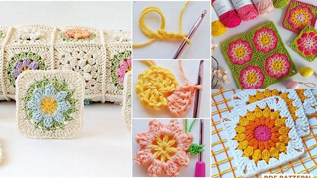 69+ Tutorial Free Crochet Flower Granny Square Patterns