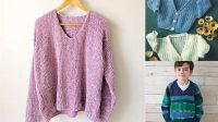 1956+ Free Knitting Pattern Child's V Neck Sweater