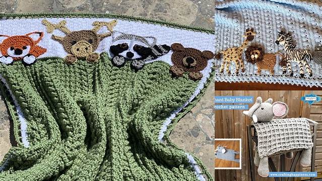 3427+ Baby Blanket Crochet Pattern Animal