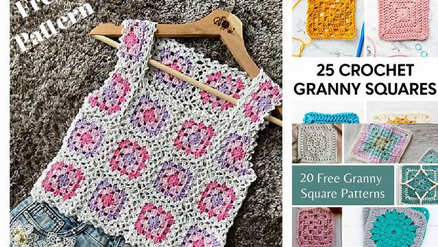 4287+ Granny Square Pattern Top