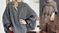 4404+ Free Knitting Patterns Poncho With Sleeves