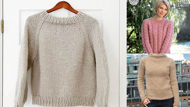 4915+ Free Knitting Pattern Raglan Sweater