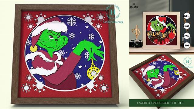 5286+ Grinch Shadow Box Svg