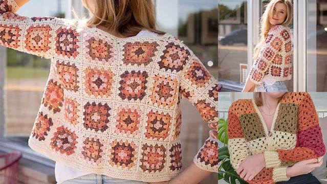 555+ Granny Square Pattern Cardigan Free