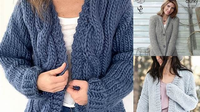 5695+ Free Knitting Patterns Chunky Cardigan