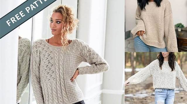 5792+ Free Knitting Pattern Slouchy Sweater