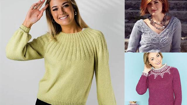 6639+ Free Knitting Pattern Yoke Sweater