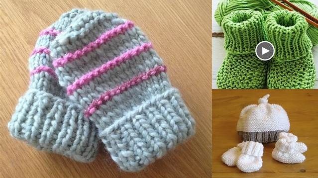 7383+ Free Knitting Patterns For Baby Mittens And Booties Straight