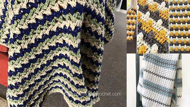 7405+ Crochet Blanket Pattern Three Colors