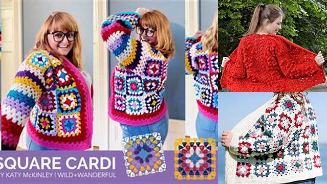 8184+ Granny Square Cardigan Pattern Layout