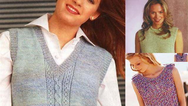 8996+ Free Knitting Patterns Sleeveless Pullover